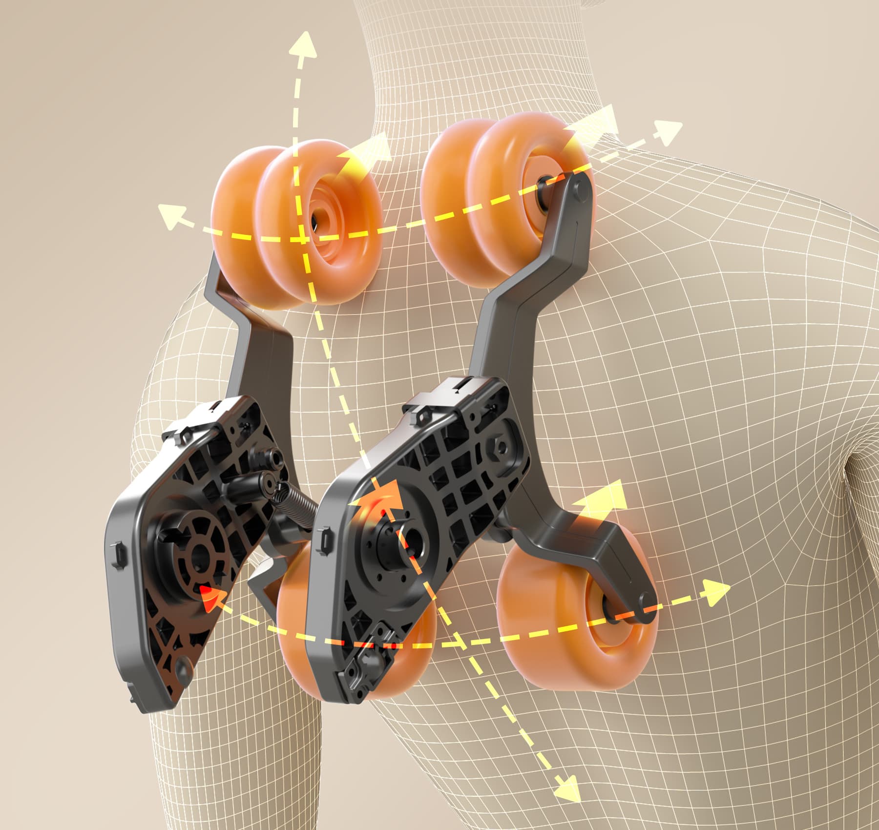 3D-massagesysteem voor een complete massage-ervaring
