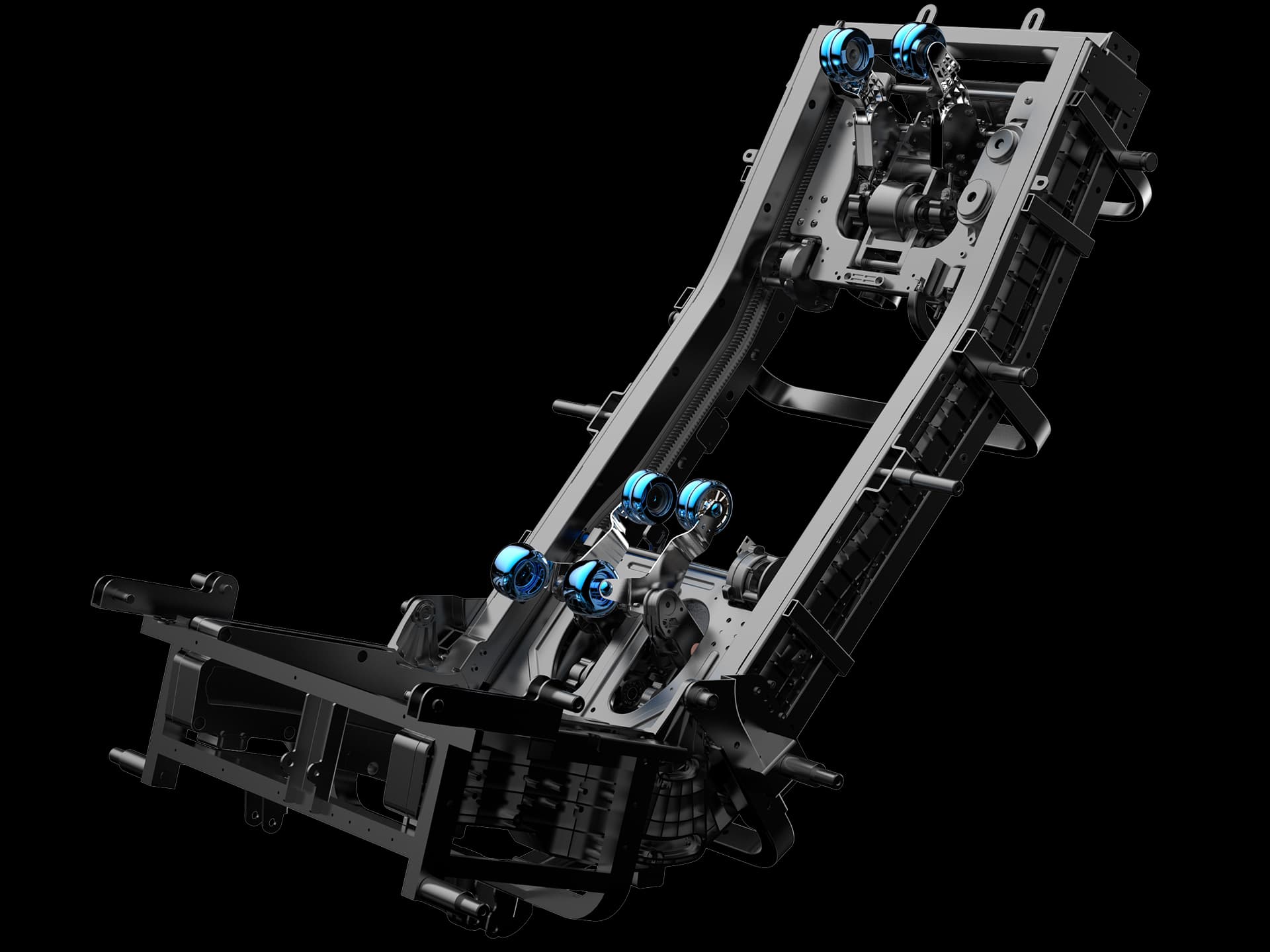 Dubbel intelligent robotsysteem op een 164° SL-rail, 137 cm lang