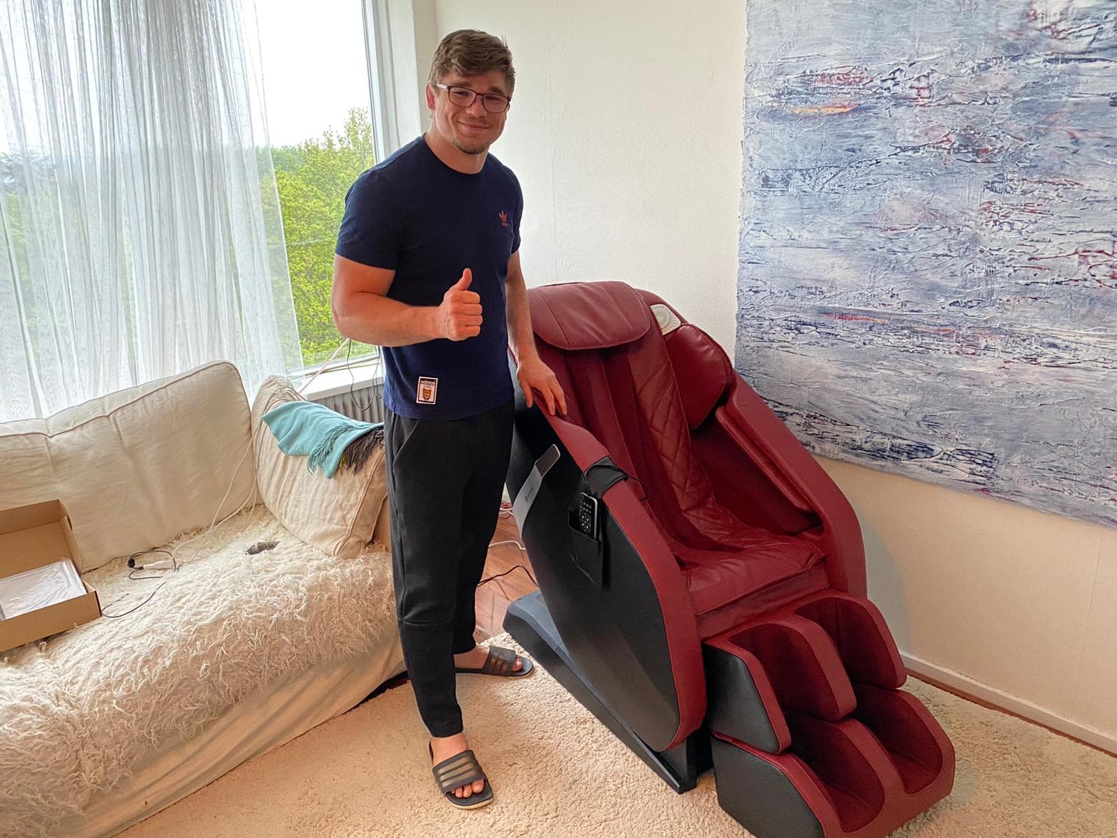 De Komoder massagestoel is zeer geschikt voor sportmassage!